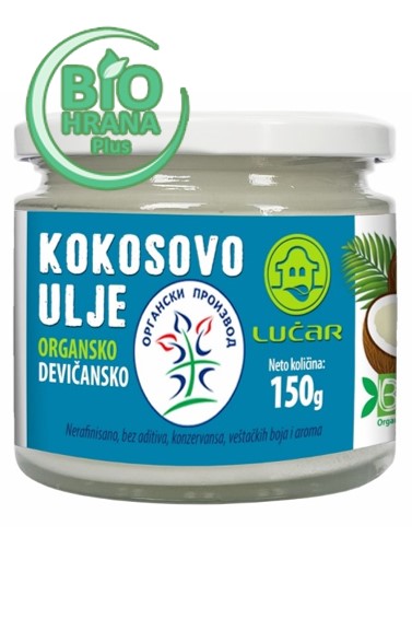 Kokosovo ulje organsko devicansko 150g -Lucar